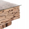 ΤΡΑΠΕΖΙ ΣΑΛΟΝΙΟΥ ΤΕΤΡΑΓΩΝΟ SPARROW HM9960 DRIFTWOOD--ΓΥΑΛΙ 95x95x51,5Υεκ.
