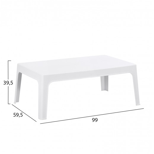 ΤΡΑΠΕΖΑΚΙ ΟΡΘΟΓΩΝΙΟ SLEEK HM6367.01 ΠΟΛΥΠΡΟΠΥΛΕΝΙΟ ΣΕ ΛΕΥΚΟ 99x59.5x39.5Υεκ.