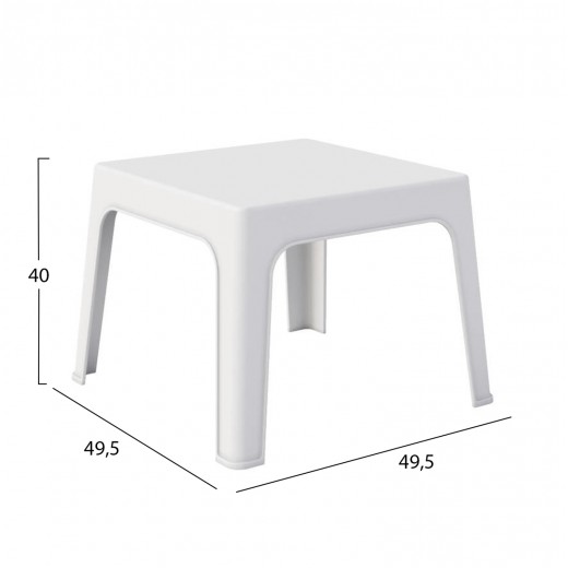 ΤΡΑΠΕΖΑΚΙ ΤΕΤΡΑΓΩΝΟ SLEEK HM6371.01 ΠΟΛΥΠΡΟΠΥΛΕΝΙΟ ΣΕ ΛΕΥΚΟ 49.5x49.5x40Υεκ.