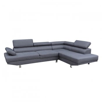 ΚΑΝΑΠΕΣ ΓΩΝΙΑ ΔΕΞΙΑ GORO HM3085.10R ΓΚΡΙ ΥΦΑΣΜΑ 270x200x87Y εκ.