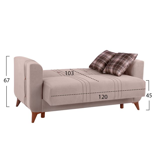 ΚΑΝΑΠΕΣ 2ΘΕΣΙΟΣ KRISTINA  HM3165.21 ΜΠΕΖ