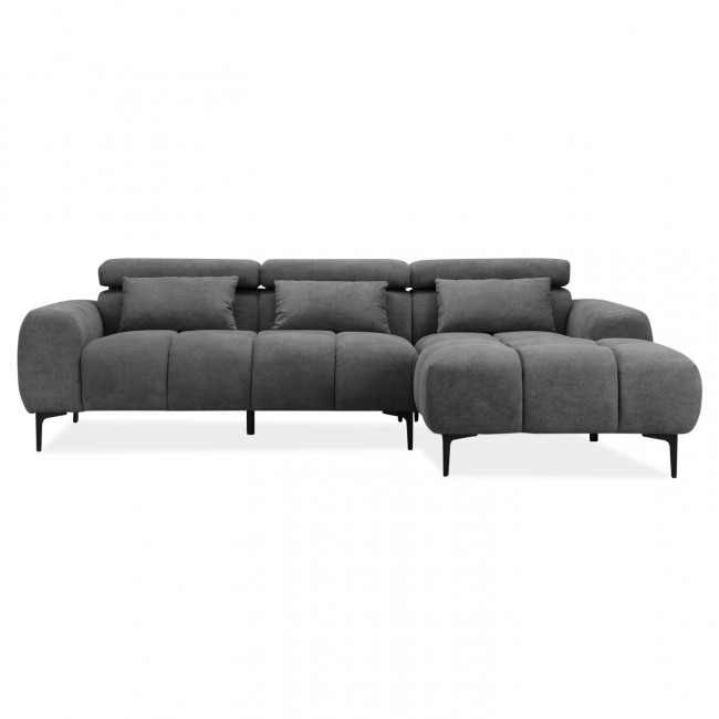 ΚΑΝΑΠΕΣ ΔΕΞΙΑ ΓΩΝΙΑ DIVYA HM3267.02R ΣΥΝΘ.SUEDE ΓΚΡΙ 264x175x99Υεκ.