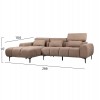 ΚΑΝΑΠΕΣ ΑΡΙΣΤΕΡΗ ΓΩΝΙΑ DIVYA HM3267.01L ΣΥΝΘ.SUEDE ΑΝΟΙΧΤΟ ΚΑΦΕ 264x175x99Υεκ.