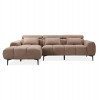 ΚΑΝΑΠΕΣ ΑΡΙΣΤΕΡΗ ΓΩΝΙΑ DIVYA HM3267.01L ΣΥΝΘ.SUEDE ΑΝΟΙΧΤΟ ΚΑΦΕ 264x175x99Υεκ.