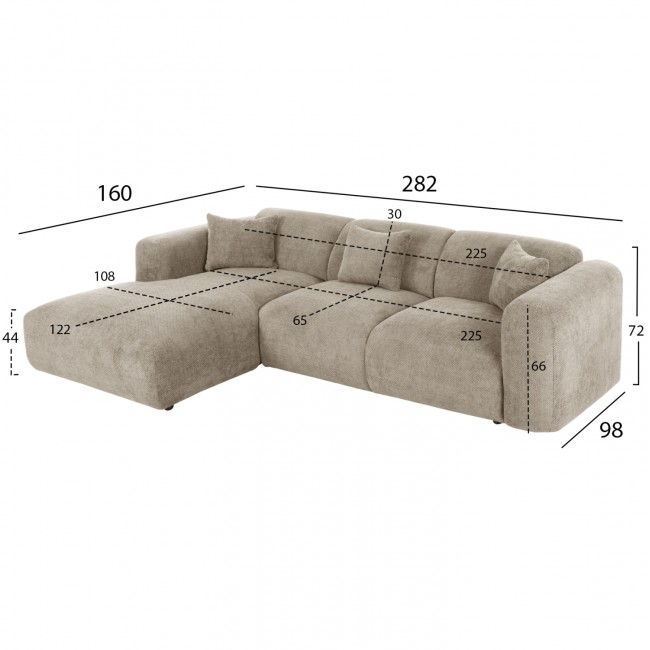 ΚΑΝΑΠΕΣ ΓΩΝΙΑ (ΑΡΙΣΤΕΡΗ) BRICKEN HM3275.01L ΜΠΕΖ ΥΦΑΣΜΑ 110-282x98-160x72Υεκ. ΚΑΝΑΠΕΣ ΓΩΝΙΑ (ΑΡΙΣΤΕΡΗ) BRICKEN HM3275.01L ΜΠΕΖ ΥΦΑΣΜΑ 110-282x98-160x72Υεκ.