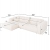 ΚΑΝΑΠΕΣ ΓΩΝΙΑ (ΑΡΙΣΤΕΡΗ) BRICKEN HM3275.02L ΛΕΥΚΟ ΥΦΑΣΜΑ 110-282x98-160x72Υεκ.