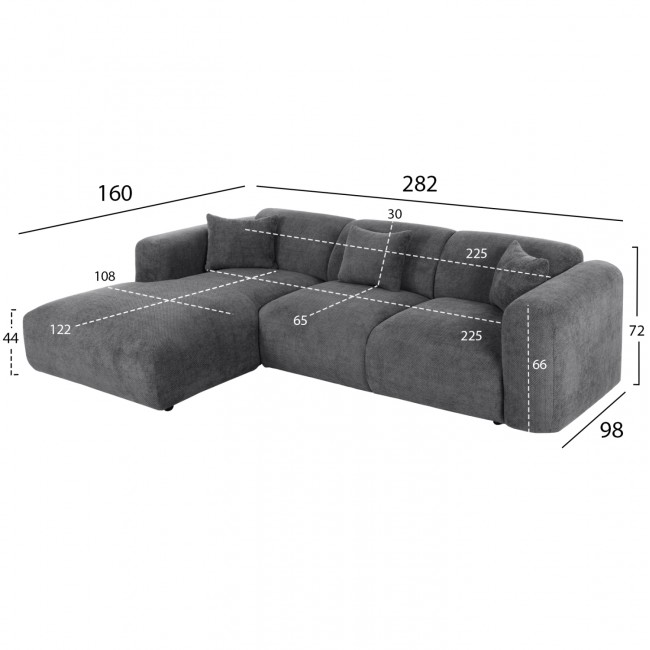 ΚΑΝΑΠΕΣ ΓΩΝΙΑ (ΑΡΙΣΤΕΡΗ) BRICKEN HM3275.04L ΑΝΘΡΑΚΙ ΥΦΑΣΜΑ 110-282x98-160x72Υεκ. ΚΑΝΑΠΕΣ ΓΩΝΙΑ (ΑΡΙΣΤΕΡΗ) BRICKEN HM3275.04L ΑΝΘΡΑΚΙ ΥΦΑΣΜΑ 110-282x98-160x72Υεκ.