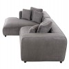 ΚΑΝΑΠΕΣ ΓΩΝΙΑ (ΑΡΙΣΤΕΡΗ) 3-ΘΕΣΙΟΣ GRACE HM3280.03L ΓΚΡΙ ΥΦΑΣΜΑ 252x160x70-90Υεκ
