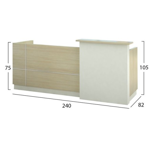ΓΡΑΦΕΙΟ ΥΠΟΔΟΧΗΣ DALTON HM2068.02 ΜΕΛΑΜΙΝΗ ΣΕ SONAMA-ΜΠΕΖ 240x80x106Υεκ.