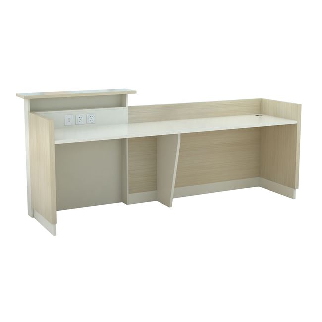 ΓΡΑΦΕΙΟ ΥΠΟΔΟΧΗΣ 240X82 SONAMA ΑΣΠΡΟ DALTON HM2068.02 240x82x105cm