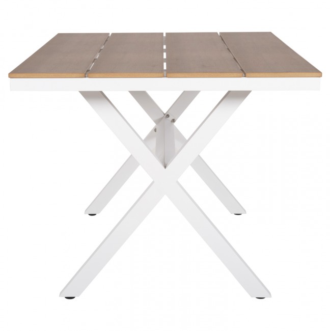 ΤΡΑΠΕΖΙ ΑΛΟΥΜΙΝΙΟΥ ΟΡΘΟΓΩΝΙΟ TAWNEE HM6037.02 ΛΕΥΚΟ-POLYWOOD ΦΥΣΙΚΟ 150x89,5x73Υεκ