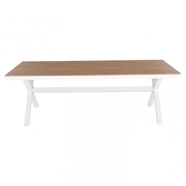 ΤΡΑΠΕΖΙ ΑΛΟΥΜΙΝΙΟΥ ΟΡΘΟΓΩΝΙΟ TAWNEE HM6039.02 ΛΕΥΚΟ-POLYWOOD ΦΥΣΙΚΟ 219,5x89,5x73Υ