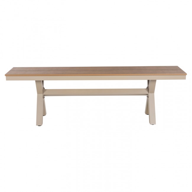 ΠΑΓΚΑΚΙ ΑΛΟΥΜΙΝΙΟΥ TAWNEE HM6038.04 ΣΑΜΠΑΝΙ-POLYWOOD ΚΑΘΙΣΜΑ ΦΥΣΙΚΟ 150x36x45Υεκ.
