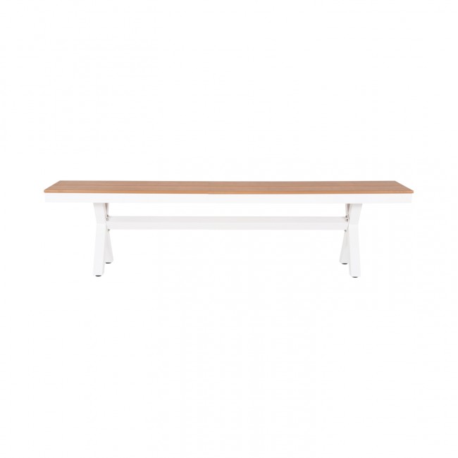 ΠΑΓΚΑΚΙ ΑΛΟΥΜΙΝΙΟΥ TAWNEE HM6038.02 ΛΕΥΚΟ-POLYWOOD ΚΑΘΙΣΜΑ ΦΥΣΙΚΟ 150x36x45Υεκ.