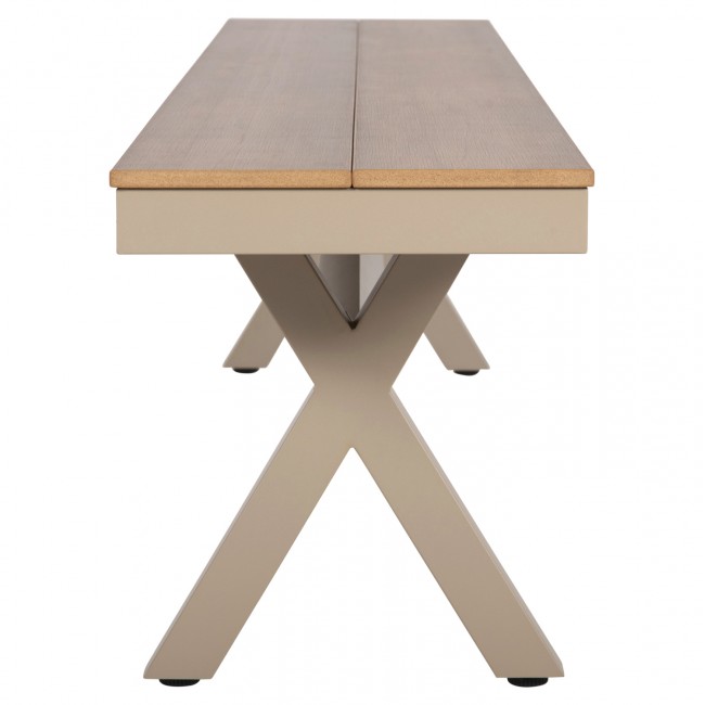 ΠΑΓΚΑΚΙ ΑΛΟΥΜΙΝΙΟΥ TAWNEE HM6040.04 ΣΑΜΠΑΝΙ-POLYWOOD ΚΑΘΙΣΜΑ ΦΥΣΙΚΟ 220x36x44,5Υεκ.