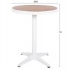 ΤΡΑΠΕΖΙ ΑΛΟΥΜΙΝΙΟΥ ΣΤΡΟΓΓΥΛΟ ALEXA HM6086.02 ΛΕΥΚΟ-POLYWOOD TOP ΦΥΣΙΚΟ Φ60x73Υεκ.