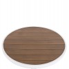 ΤΡΑΠΕΖΙ ΑΛΟΥΜΙΝΙΟΥ ΣΤΡΟΓΓΥΛΟ ALEXA HM6086.02 ΛΕΥΚΟ-POLYWOOD TOP ΦΥΣΙΚΟ Φ60x73Υεκ.