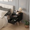 ΚΟΜΟΔΙΝΟ DINKL HM2472.02 ΜΕΛΑΜΙΝΗ-2 ΣΥΡΤΑΡΙΑ-WENGE 29,5x29,5x45Υεκ