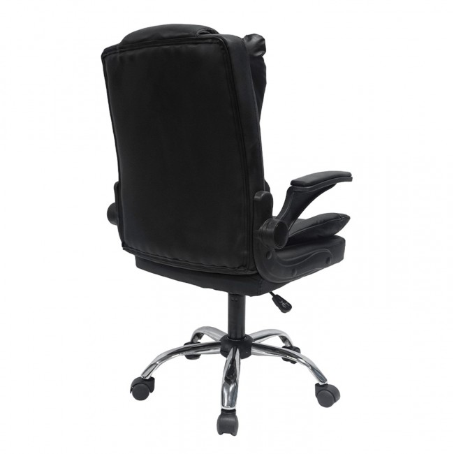 ΚΑΡΕΚΛΑ ΓΡΑΦΕΙΟΥ CANAN HM1201 ΜΑΥΡO PVC-ΜΑΥΡΟ NYLON-ΒΑΣΗ ΧΡΩΜΙΟΥ 66x61x105Υεκ.
