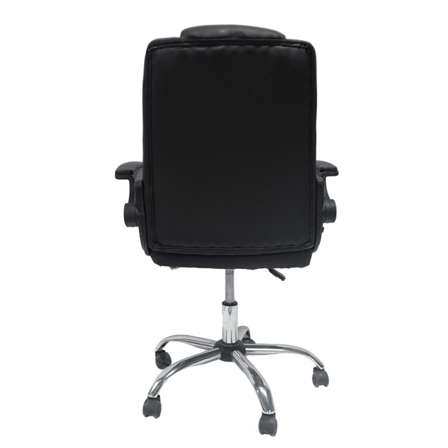 ΚΑΡΕΚΛΑ ΓΡΑΦΕΙΟΥ CANAN HM1201 ΜΑΥΡO PVC-ΜΑΥΡΟ NYLON-ΒΑΣΗ ΧΡΩΜΙΟΥ 66x61x105Υεκ.
