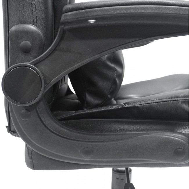 ΚΑΡΕΚΛΑ ΓΡΑΦΕΙΟΥ CANAN HM1201 ΜΑΥΡO PVC-ΜΑΥΡΟ NYLON-ΒΑΣΗ ΧΡΩΜΙΟΥ 66x61x105Υεκ.