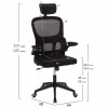 ΚΑΡΕΚΛΑ ΓΡΑΦΕΙΟΥ BASTON HM18236.01 ΜΑΥΡΟ MESH & PP ΣΚΕΛΕΤΟΣ 64x60x117-127Υεκ.