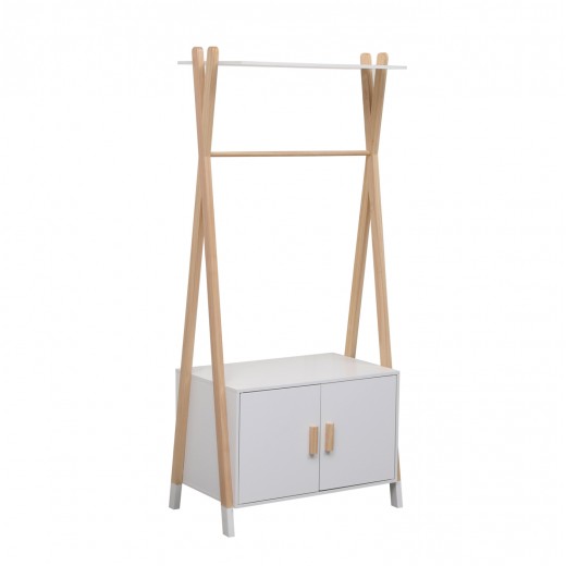 ΚΡΕΜΑΣΤΡΑ ΠΑΙΔΙΚH ΜΕ ΝΤΟΥΛΑΠΙ PASCHAL HM2495.03 ΜΕΛΑΜΙΝΗ-ΞΥΛΟ ΠΕΥΚΟΥ 76x44x170Υεκ