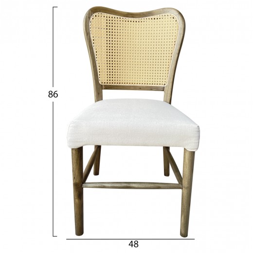 ΚΑΡΕΚΛΑ ΤΟΟΝ ΞΥΛΟ RATTAN ΥΦΑΣΜΑ HM9406.04 47x52x91,5Υεκ.