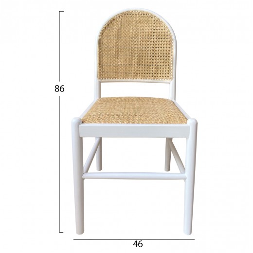 ΚΑΡΕΚΛΑ ΑΠΟ ΟΞΙΑ ΣΕ ΛΕΥΚΟ-RATTAN ΜΠΕΖ HM9407.03 43x50x87Yεκ.