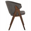 ΚΑΡΕΚΛΑ HANA HM9746.01 RUBBERWOOD ΣΕ ΜΑΥΡΟ ΧΡΩΜΑ-ΜΠΕΖ ΥΦΑΣΜΑ 55x60x84Yεκ.