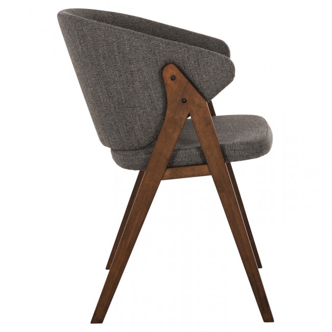 ΚΑΡΕΚΛΑ HANA HM9746.01 RUBBERWOOD ΣΕ ΜΑΥΡΟ ΧΡΩΜΑ-ΜΠΕΖ ΥΦΑΣΜΑ 55x60x84Yεκ.