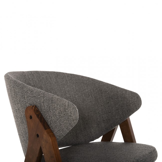 ΚΑΡΕΚΛΑ HANA HM9746.01 RUBBERWOOD ΣΕ ΜΑΥΡΟ ΧΡΩΜΑ-ΜΠΕΖ ΥΦΑΣΜΑ 55x60x84Yεκ.