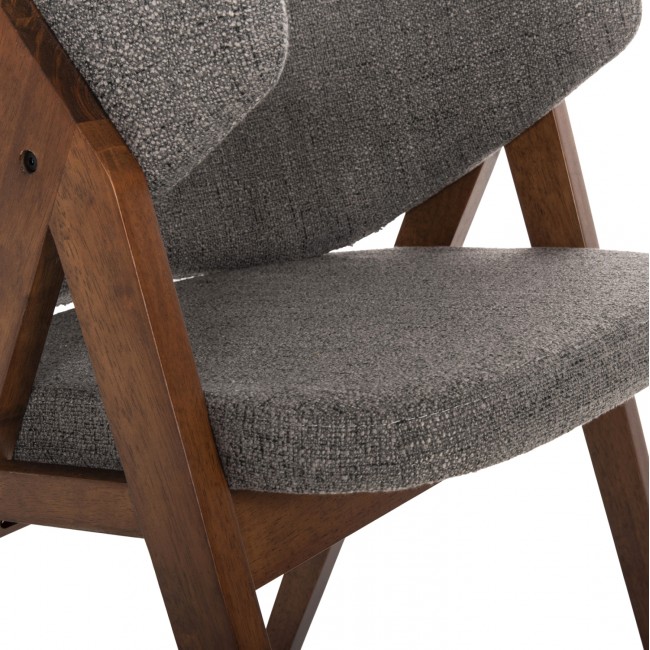 ΚΑΡΕΚΛΑ HANA HM9746.01 RUBBERWOOD ΣΕ ΜΑΥΡΟ ΧΡΩΜΑ-ΜΠΕΖ ΥΦΑΣΜΑ 55x60x84Yεκ.
