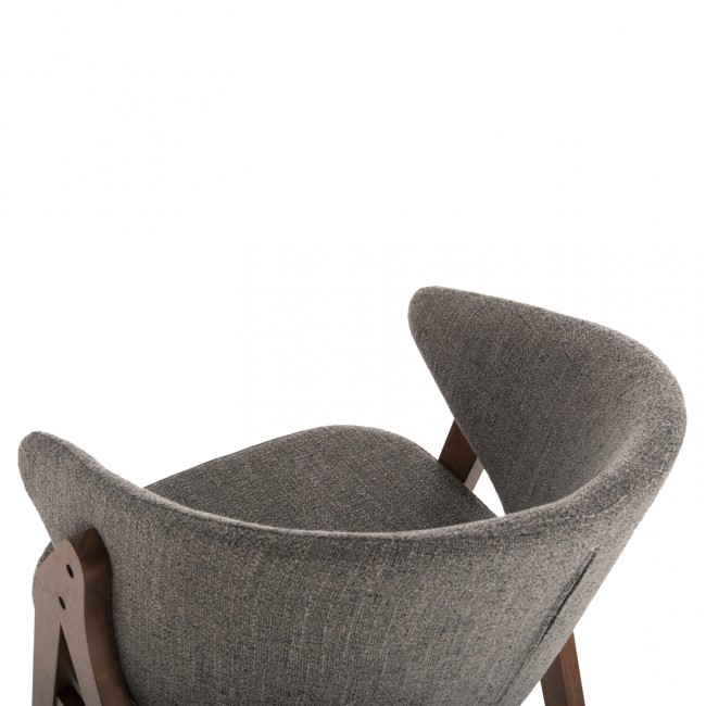 ΚΑΡΕΚΛΑ HANA HM9746.01 RUBBERWOOD ΣΕ ΜΑΥΡΟ ΧΡΩΜΑ-ΜΠΕΖ ΥΦΑΣΜΑ 55x60x84Yεκ.