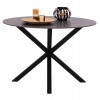 ΤΡΑΠΕΖΙ ΤΡΑΠΕΖΑΡΙΑΣ ΣΤΡΟΓΓΥΛΟ SYNTEC HM9309.01 SINTERED STONE ΜΑΥΡΟ ΜΕΤΑΛΛΙΚΑ ΠΟΔΙΑ Φ115x75Y εκ.