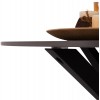 ΤΡΑΠΕΖΙ ΤΡΑΠΕΖΑΡΙΑΣ ΣΤΡΟΓΓΥΛΟ SYNTEC HM9309.01 SINTERED STONE ΜΑΥΡΟ ΜΕΤΑΛΛΙΚΑ ΠΟΔΙΑ Φ115x75Y εκ.