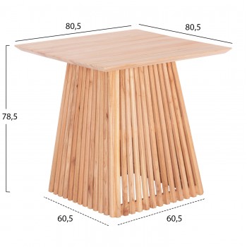 ΤΡΑΠΕΖΙ ΤΡΑΠΕΖΑΡΙΑΣ ΤΕΤΡΑΓΩΝΟ FRANTZ HM9458.01 ΜΑΣΙΦ MINDI ΞΥΛΟ 80,5x80,5x78,5Yεκ.