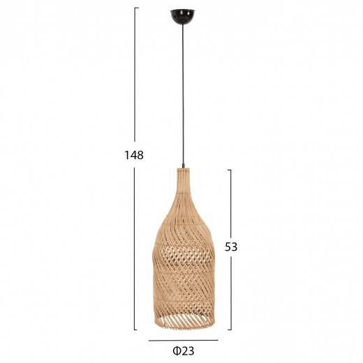 ΦΩΤΙΣΤΙΚΟ ΟΡΟΦΗΣ HM7885 ΚΡΕΜΑΣΤΟ ΑΠΟ RATTAN ΣΕ ΦΥΣΙΚΟ ΧΡΩΜΑ Φ23x148Yεκ.