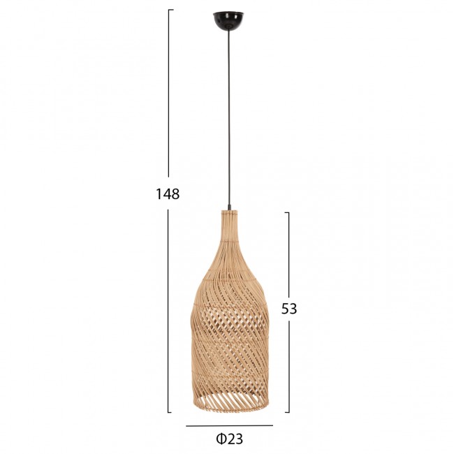 ΦΩΤΙΣΤΙΚΟ ΟΡΟΦΗΣ HM7885 ΚΡΕΜΑΣΤΟ ΑΠΟ RATTAN ΣΕ ΦΥΣΙΚΟ ΧΡΩΜΑ Φ23x148Yεκ.