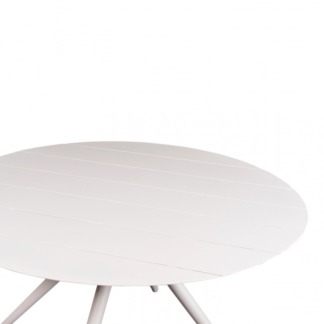 ΤΡΑΠΕΖΙ ΑΛΟΥΜΙΝΙΟΥ ΣΤΡΟΓΓΥΛΟ HIGER HM6061.01 ΛΕΥΚΟ Φ126Χ73Υεκ.