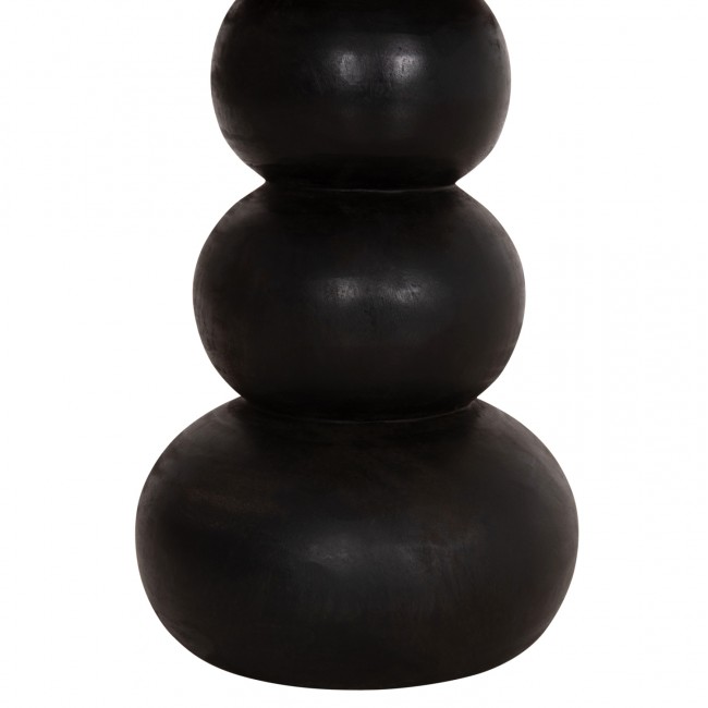 ΒΟΗΘΗΤΙΚΟ ΤΡΑΠΕΖΑΚΙ ΣΤΡΟΓΓΥΛΟ JACKY HM9890 SUAR ΞΥΛΟ ΦΥΣΙΚΟ & ΜΑΥΡΟ Φ40x45,5Υεκ.