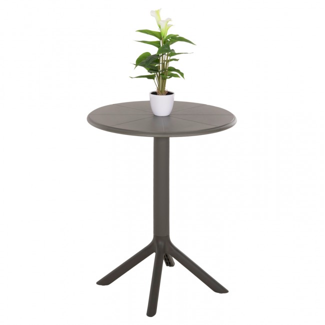 ΤΡΑΠΕΖΙ ΠΟΛΥΠΡΟΠΥΛΕΝΙΟΥ ΣΤΡΟΓΓΥΛΟ TERRIN HM6124.15 OLIVE GREEN Φ60x75Υεκ.