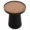 ΤΡΑΠΕΖΑΚΙ ΒΟΗΘΗΤΙΚΟ DENTON HM18023.01 MDF TOP ΦΥΣΙΚΟ ΞΥΛΟΥ-ΒΑΣΗ ΜΑΥΡΗ Φ45x51,5Υεκ.
