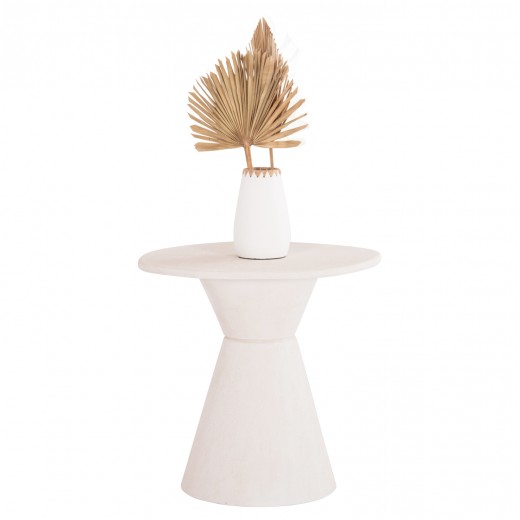 ΤΡΑΠΕΖΙ ΤΡΑΠΕΖΑΡΙΑΣ ΣΤΡΟΓΓΥΛΟ ΣΕΙΡΑ SANTORINI HM18055 MDF ΥΠΟΛΕΥΚΟ ΧΡΩΜΑ Φ77x76Υεκ.
