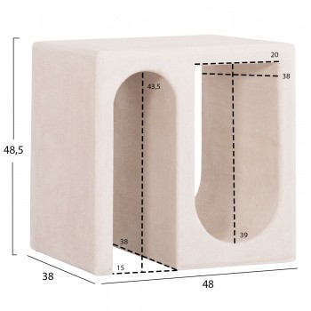 ΤΡΑΠΕΖΙ ΣΑΛΟΝΙΟΥ ΣΕΙΡΑ SANTORINI HM18070 MDF ΣΕ ΥΠΟΛΕΥΚΟ ΧΡΩΜΑ 48x38x48,5Υεκ.