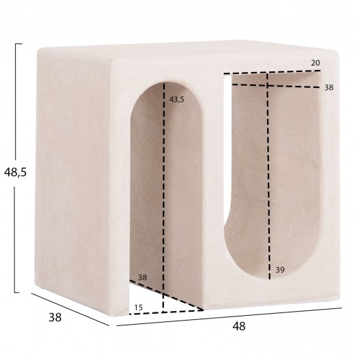 ΤΡΑΠΕΖΙ ΣΑΛΟΝΙΟΥ ΣΕΙΡΑ SANTORINI HM18070 MDF ΣΕ ΥΠΟΛΕΥΚΟ ΧΡΩΜΑ 48x38x48,5Υεκ.