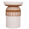 ΤΡΑΠΕΖΙ ΤΡΑΠΕΖΑΡΙΑΣ PRILEP HM18159.02 FIBER CEMENT ΛΕΥΚΟ & RATTAN--Φ60x76,5Υεκ