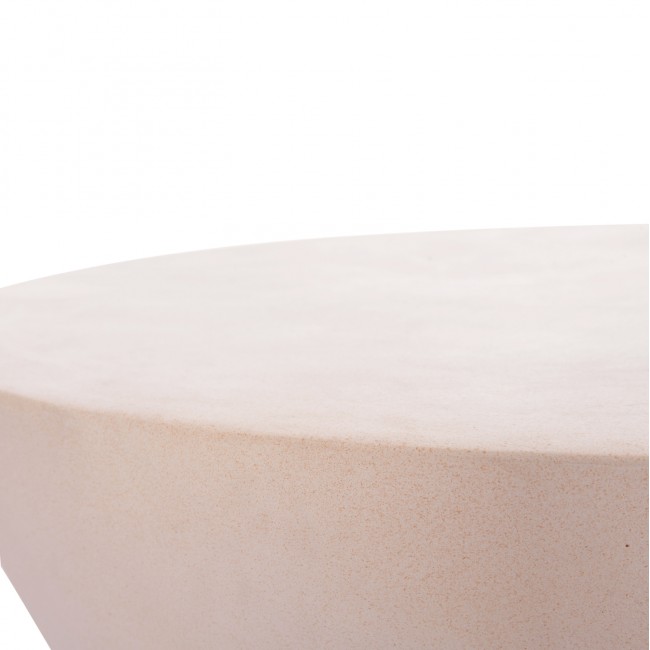 ΤΡΑΠΕΖΙ ΣΑΛΟΝΙΟΥ ΣΤΡΟΓΓΥΛΟ ALLAN HM18162.02 FIBER CEMENT ΣΕ ΑΝΟΙΧΤΟ ΜΠΕΖ--Φ92x49Υεκ.