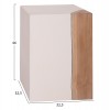 ΒΟΗΘΗΤΙΚΟ ΤΡΑΠΕΖΙ LEIA HM18163.02 FIBER CEMENT ΛΕΥΚΟ-ΞΥΛΟ TEAK 32.5x32.5x46Υεκ.