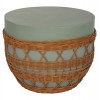 ΤΡΑΠΕΖΙ ΣΑΛΟΝΙΟΥ VILHENA HM18165 FIBER CEMENT ΠΡΑΣΙΝΟ-RATTAN ΦΥΣΙΚΟ Φ56x47Υεκ.